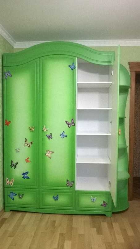 Детская Баттерфляй Шкаф в детскую комнату "Баттерфляй" - расположение внутренних полок